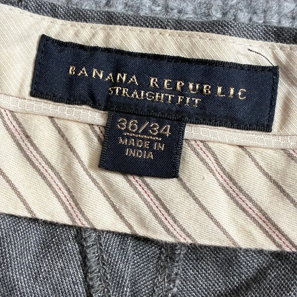Banana‎ Republic Straight Fit Pants Mens 36x34 Gray Cotton Chinos
